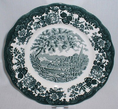 Royal Worcester PALISSY Avon Scenes GRÜN ~ Speiseteller 25 cm (kleine Mängel)