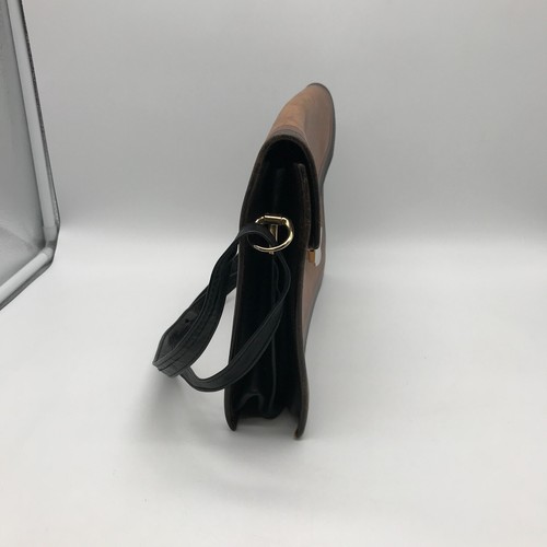 Genuine Leather Ladies Envelope Purse Handbag Brown Long Adjustable Strap - Picture 3 of 23