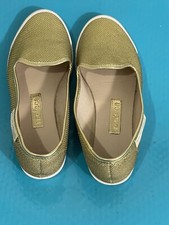 Zapatos Moleca Damas Talla 6 EU 36 TEC LONA Dorado Zapatos Planos Hechos en Brasil