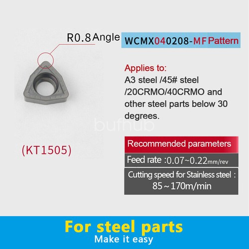 WCMT050308FN  WCMX WCGT ACZ330 10pcs CNC Carbide Turning Insert Grooving Blades - Picture 58 of 83