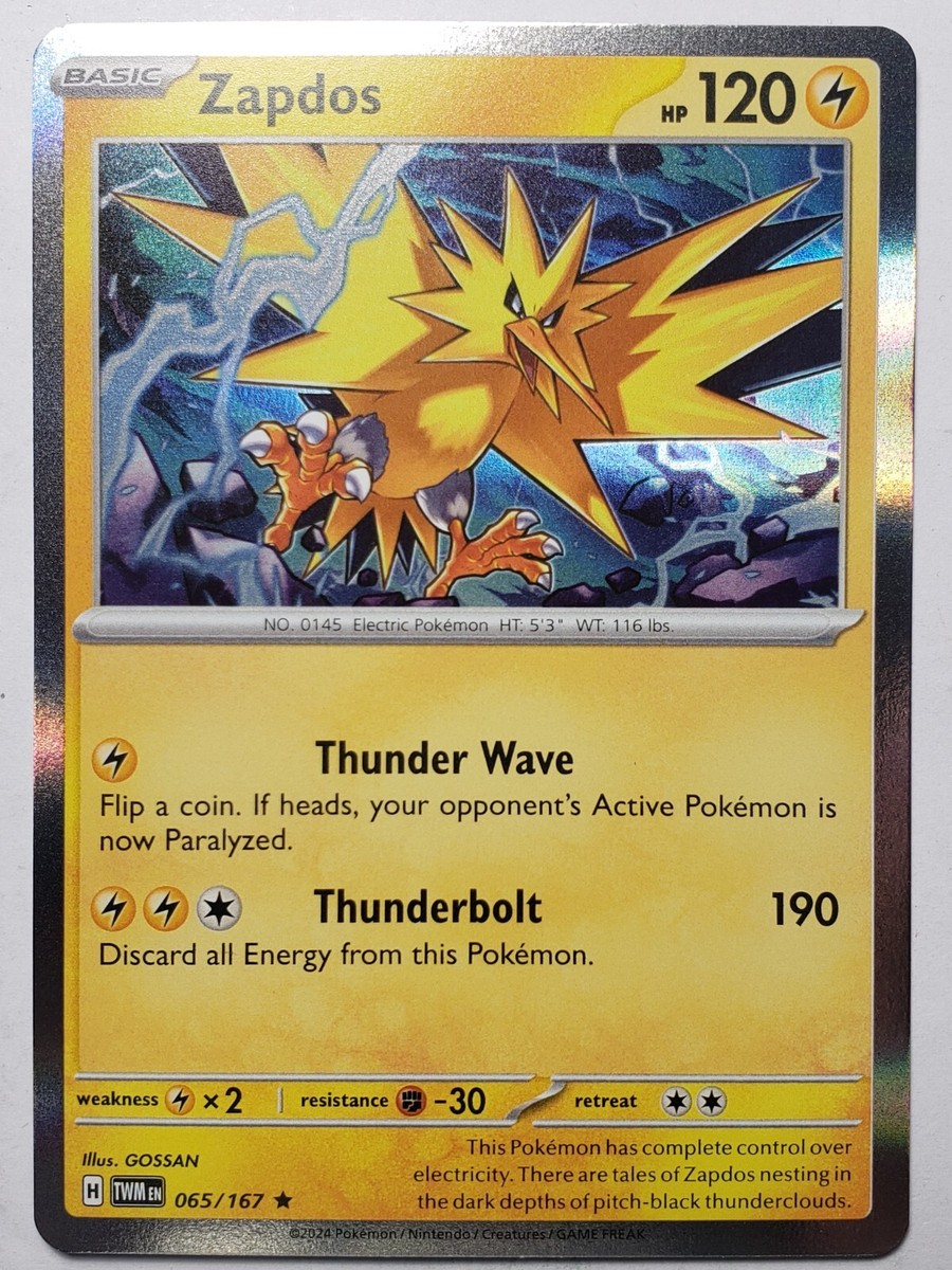 HOLO Zapdos 065/167 NM / M - Twilight Masquerade Pokemon