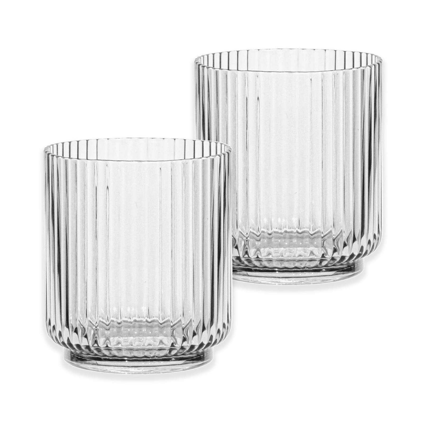 Mesa Clear Plastic/Acrylic 15oz Ribbed Drinking Tumbler - Set of 2