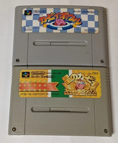 Nintendo Super Famicom Lot of 2 - Kirby Bowl & Hoshi no Kirby Deluxe - BXcx17