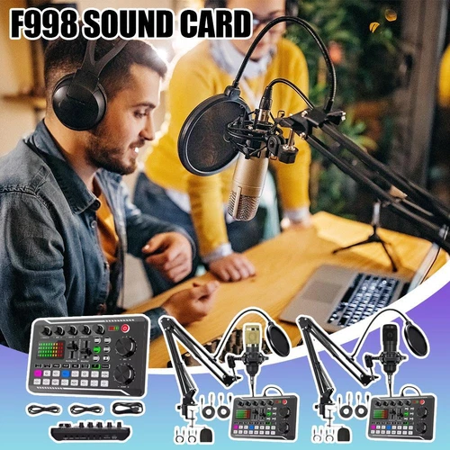 Multifunctional Audio Mixer F998 English Sound Card LiveVoice SoundCard S9K8