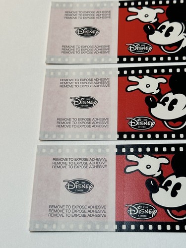 Vtg Lot/3 The Disney Store Gift Tags Mickey Mouse Red Black Movie Reel Logo New - Picture 4 of 6