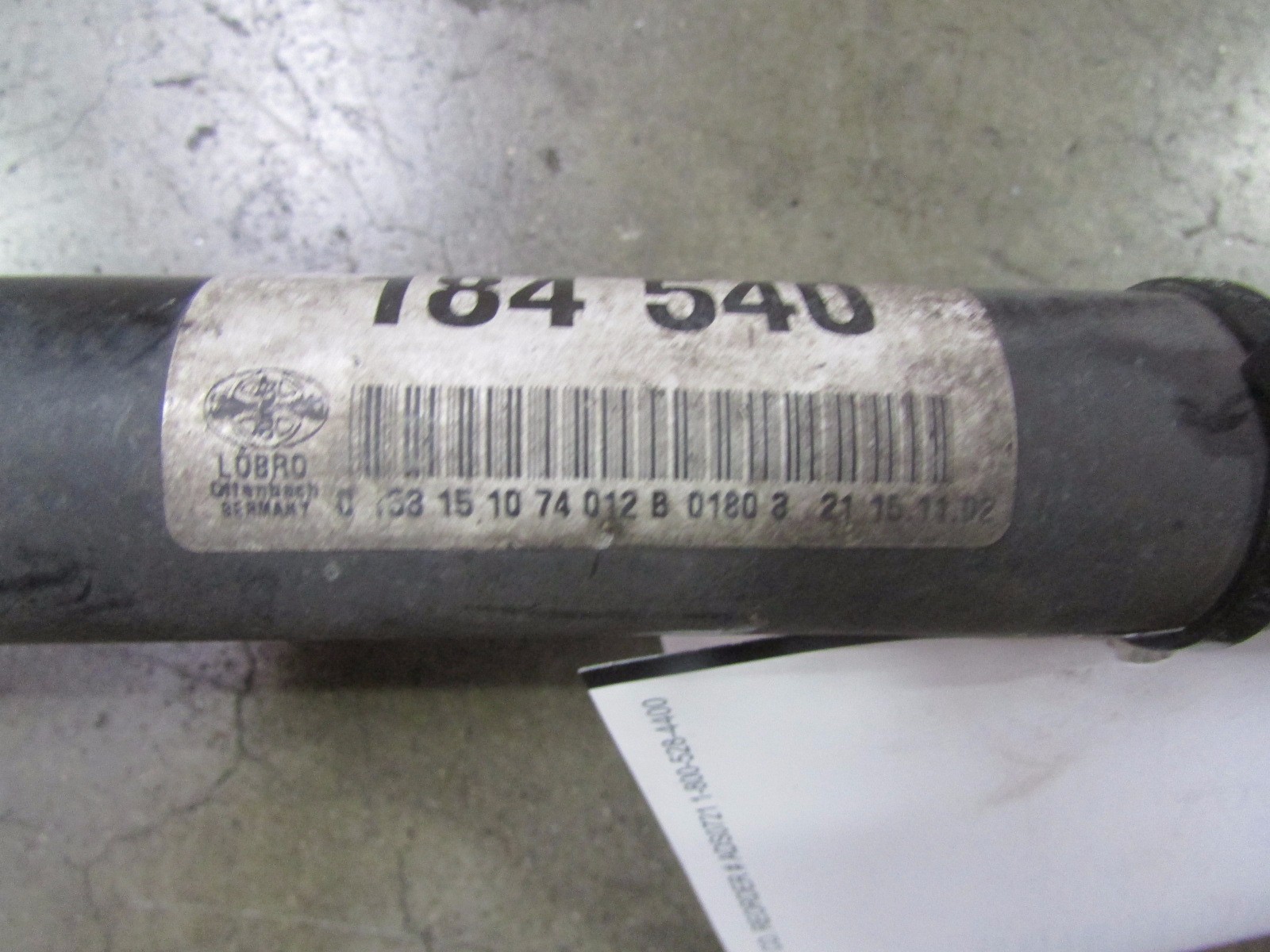 Maserati Coupe, Gransport, Spyder, Axle Shaft, Used, P/N 184540