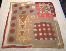 Sheer Ltwt Chiffon Abstract Geometric Floral Square Scarf - 34" W x 34" L