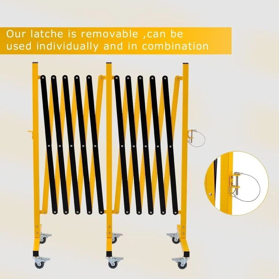 Industrial Expandable Metal Barricade, Safety Barrier with Casters, Flexible Mob - image 2 of 4