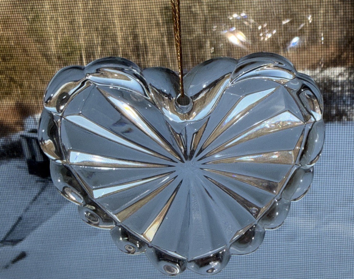 Princess House Lead Crystal Christmas Heart ornament