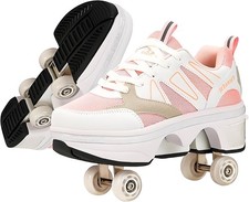 Roller Skate Shoes for Girls, , Women  Adults   Retractable Shoes with Wheel...