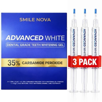 Advanced White Teeth Whitening Gel Refill Pack   60 Treatments | 35% Carbamid...