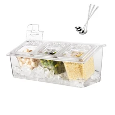 Commercial Spice Rack Set, NSF Certified, Polycarbonate Inclined Organizer Sh...