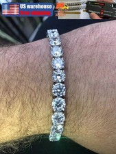 4/6/8mm REAL MOISSANITE Tennis Chain Bracelet 925 Silver D Color Pass Test 6-9"