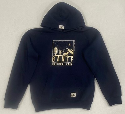 Clothing Co. Canadian Vintage Youth Pullover Hoodie L Blue Banff National Park