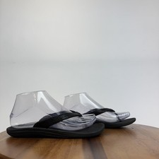 New Womens Olukai Kulapa Kai Black Thong Flip Flops Comfort Casual Sandal Size 6