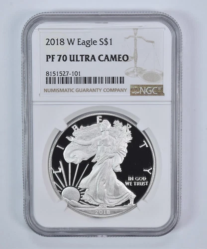 2018-W American Silver Eagle PF70 UCAM NGC Brown Label *1718