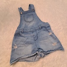 The Childrens Place Denim Blue Jean Shortalls Overalls Size 8 Girls