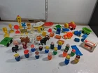 New ListingHuge Lot Vtg  Fisher Price Little People Wooden, Plastic, Animals, + More TD34D