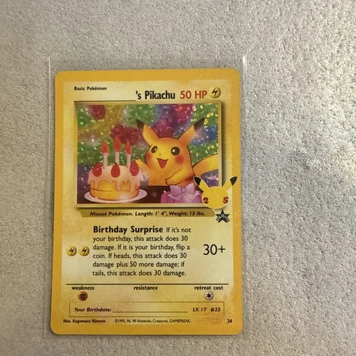 Pokémon TCG Birthday Pikachu Trading Card #24 Celebrations Classic Collection