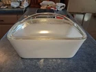 Vintage Westinghouse Milk Glass Loaf Pan Baking Refrigerator Dish w/Clear Lid
