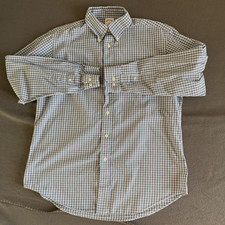 Brooks Brothers 1818 Regent Shirt Men's Large Blue Gingham Check Long Sleeve