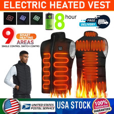 Men 9Areas Heating Vest USB Heated Jacket Women Heated Clothes without PowerBank