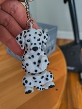 Dalmatian Keychain, Dalmatian Dog Gift, Cute 3D Printed Dog Keychain, Spotted Pu
