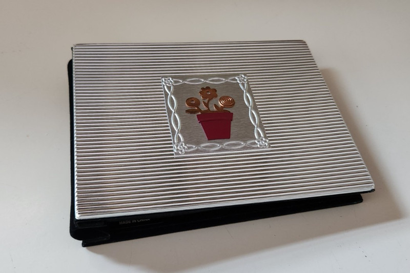 Burnes Photo Album with Silver Colored Decorative Cover - 4 x 6 - 60 Pics
