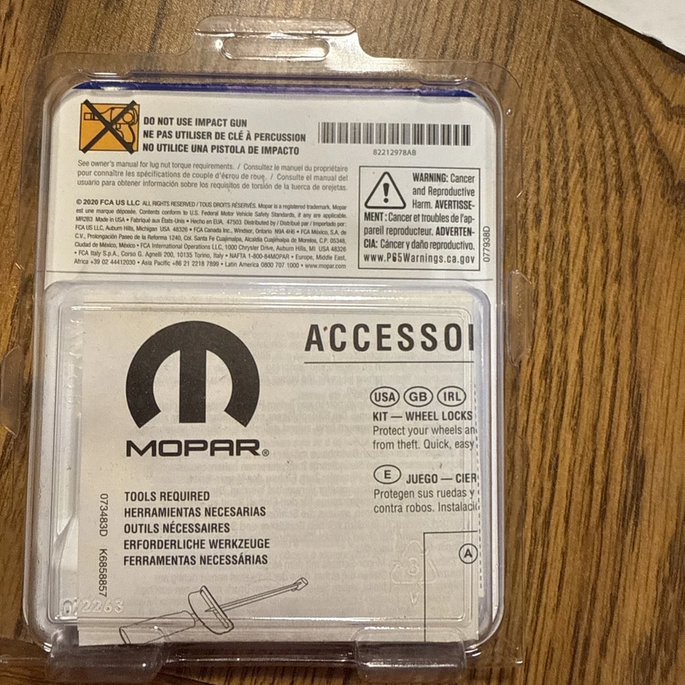 NUEVO Kit de bloqueo de rueda genuino OEM Mopar 82212978AB Jeep Dodge Chrysler Foto 3 de 4