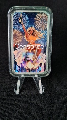 Bullion Baddies 1 oz silver bar "Bubbly Brittney" Naughty Ed. W/COA