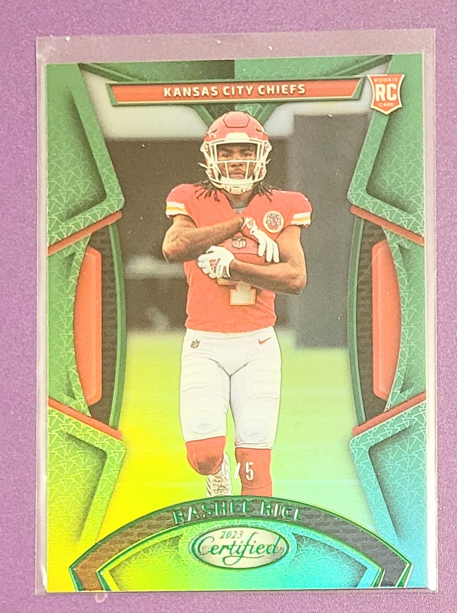 2023 Panini Certified Rashee Rice #108 Green Mirror Rookie /5 (RC) SSP Chiefs 