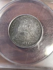 1859 Liberty Seated Silver Quarter ANACS AU50 • Briggs Variety