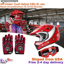 DOT Kids Youth Spider Helmet Motorcycle ATV Dirt Bike Off Road Motocross Helmet