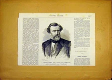 Original Old Antique Print Potrait Thomas Institute French 1868 19th