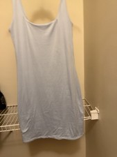 Fashion Nova Double Lined Scoop Neck Mini Dress Light Blue Sleeveless L