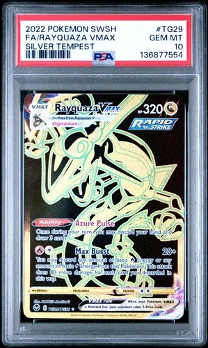 Pokemon TCG Rayquaza Vmax TG29/TG30 Silver Tempest Trainer Gallery Secret PSA 10