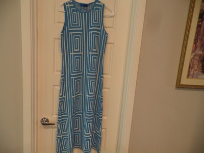 NWT SIMON MILLER Axon Rent The Runway, blue white sleeveless Midi dress, sz S