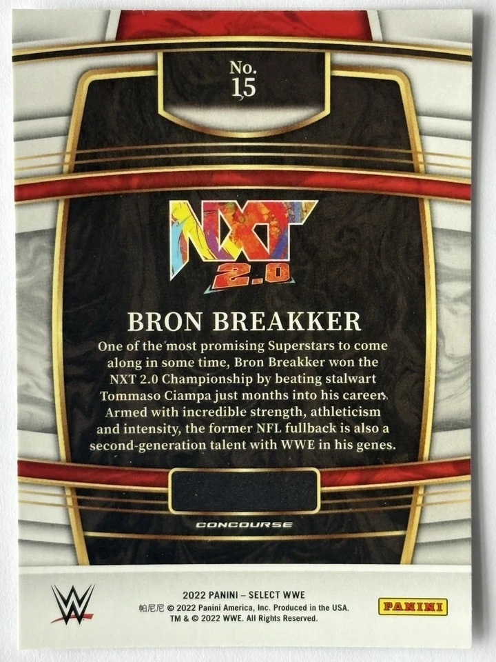 2022 Panini Select WWE Bron Breakker Rookie Concourse #15 NXT RC The Dogs! - Image 2 of 3