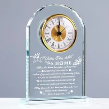 NEW Crystal Glass Clock – Housewarming Gift for New Home, Apartment, or Couple, 