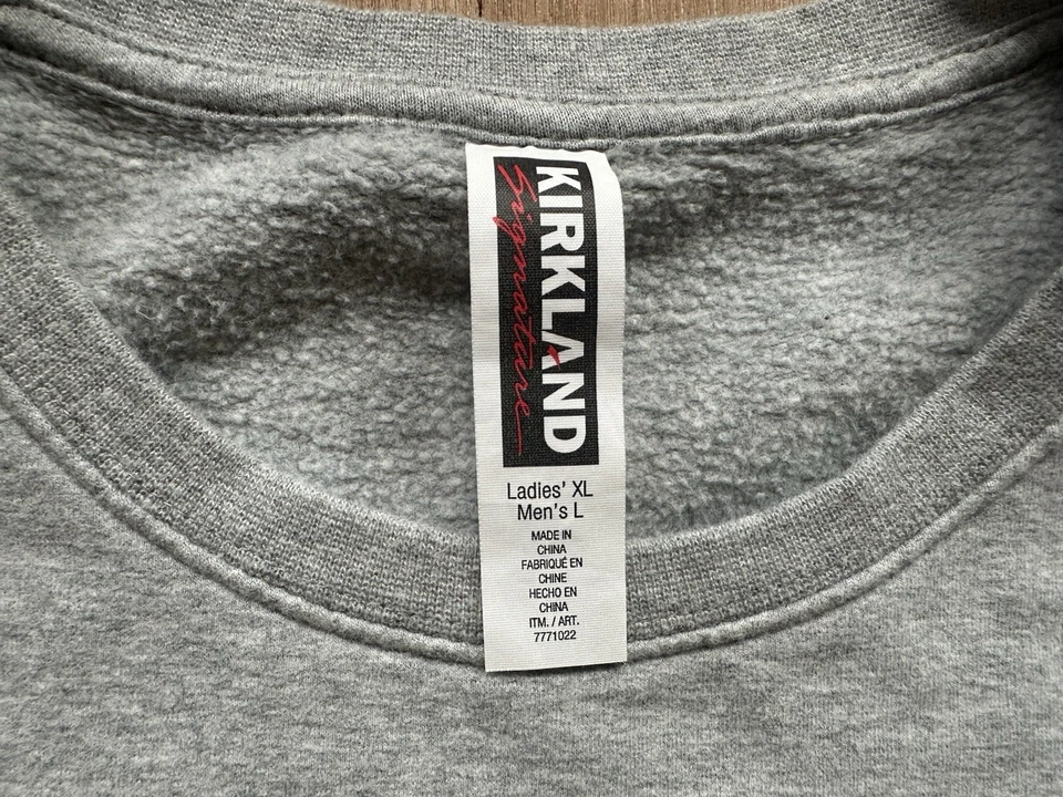 Kirkland Signature Costco Sudadera Cuello Redondo Gris Para Hombre-Grande Para Mujer-XL Suéter Foto 3 de 4