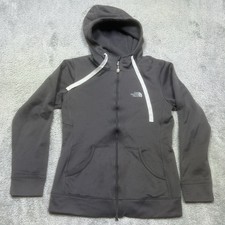 The North Face Jacket Women S Gray Full Zip Fleece Hooded Outdoor Hiking