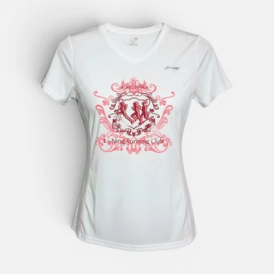Li Ning Damen T-Shirt Kurzarmshirt Oberteil C274, Weiß, S - Bild 1 von 3