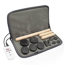 Massage Stones Set with Warmer Kit Hot Rocks Bamboo for Massage Hot Stones Ma...