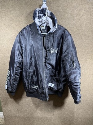 Tapout Black Large Bomber Jacket MA-1 Style Hooded MMA Streetwear Men s