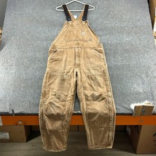 Carhartt FR Overalls Mens 40x30 Brown Bib Double Knee Flame Resistant Workwear