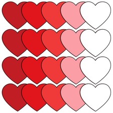 Valentine's Day Heart Cutouts 5.9 Inch Red Pink White Heart Cut-Outs Valentines