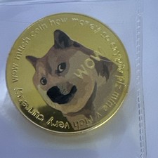 Gold Dogecoin Commemorative Coin Plated Doge Coin for Collectors