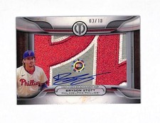 2025 Topps Tribute Bryson Stott 3/10 Auto Jumbo Logo Patch Card Phillies