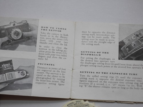 Zeiss Ikon Nettar Instructions with Johnson Standard Exposure Meter - Picture 2 of 4