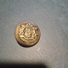 Vintage Metal Button Crown Crest Shield Lions — photo 1